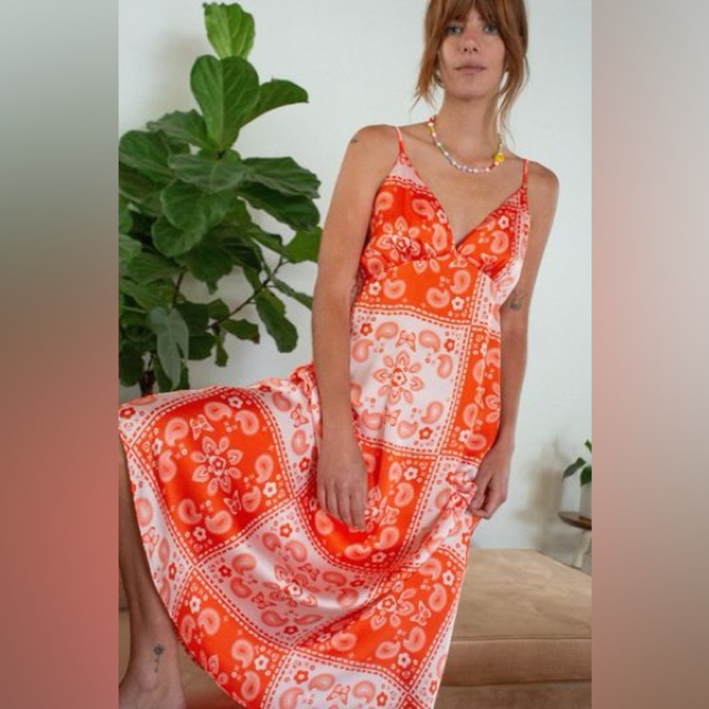 Lisa Says Gah Christy Slip Dress in Bandana Paisley Print